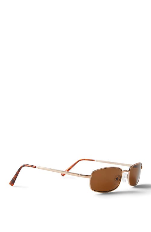 Cotton On Asha Metal Slim Wrap Around Sunglasses In Gold