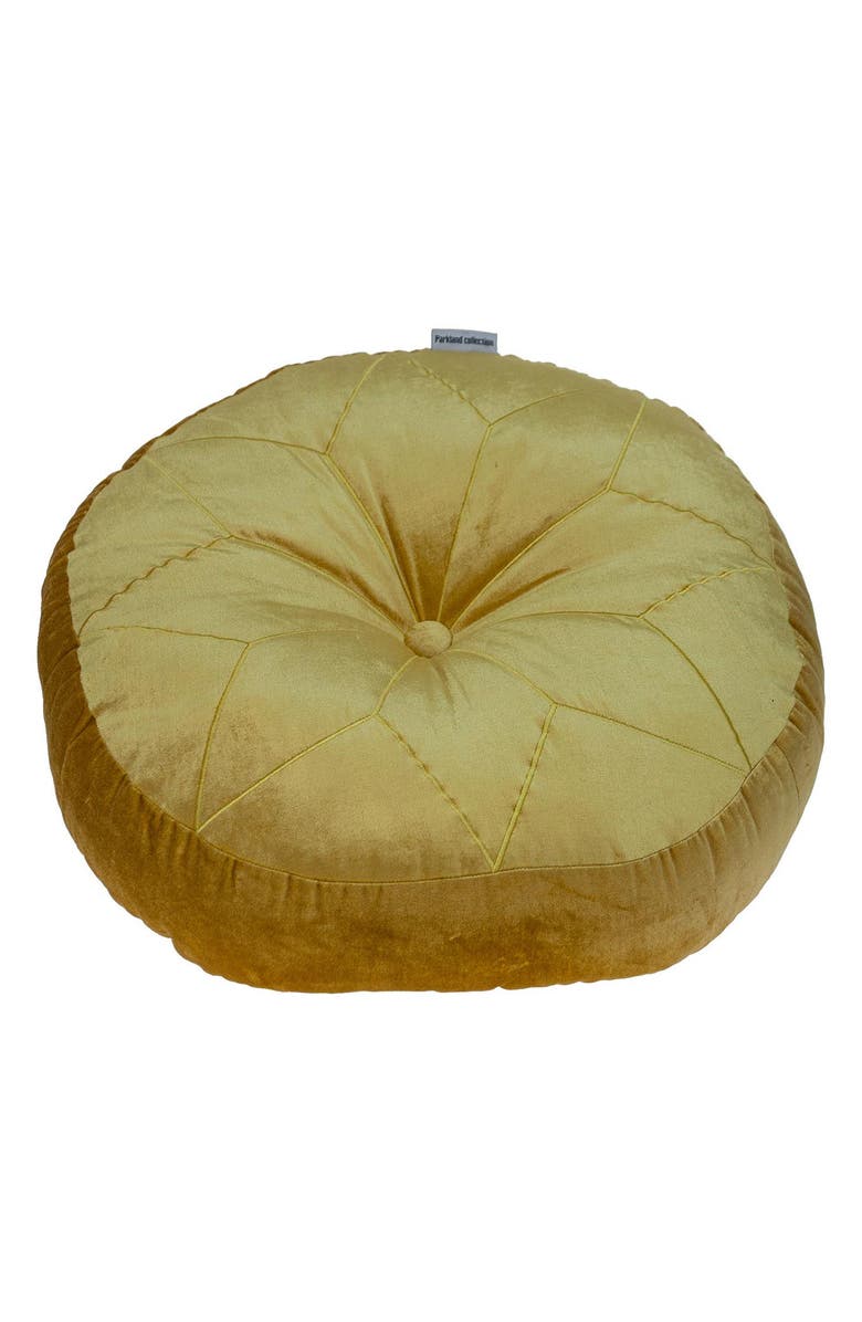 PARKLAND COLLECTION Dorte Transitional Bright Yellow Floor Pillow, Alternate, color, 