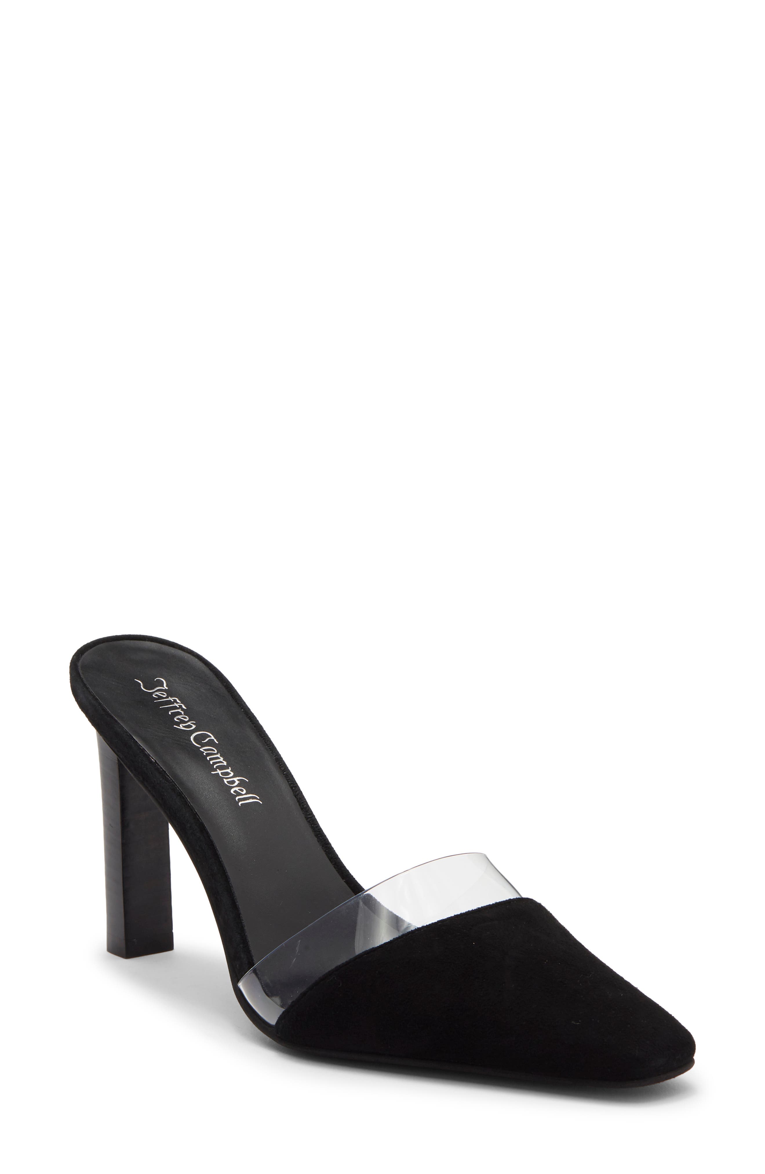 Allowance Mule, Main, color, BLACK SUEDE CLEAR