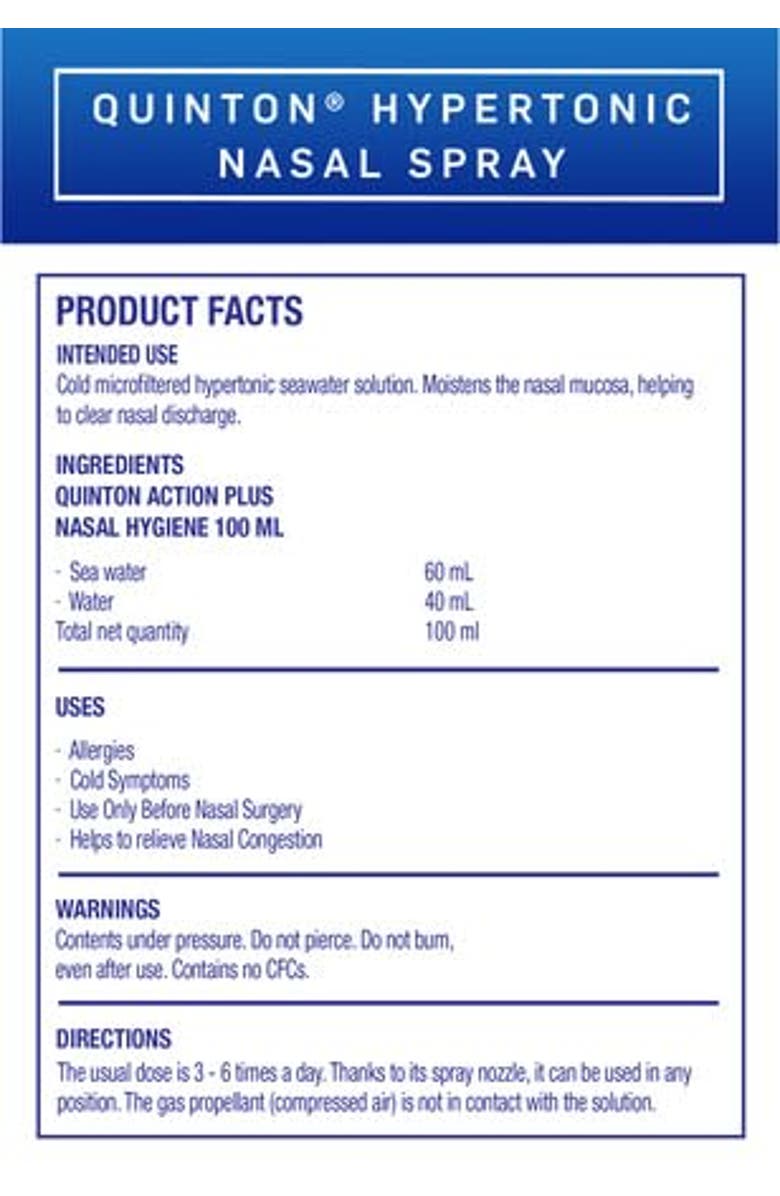 Quicksilver Scientific Action Plus Hypertonic Saline Seawater Nasal Spray, Alternate, color, NO COLOR