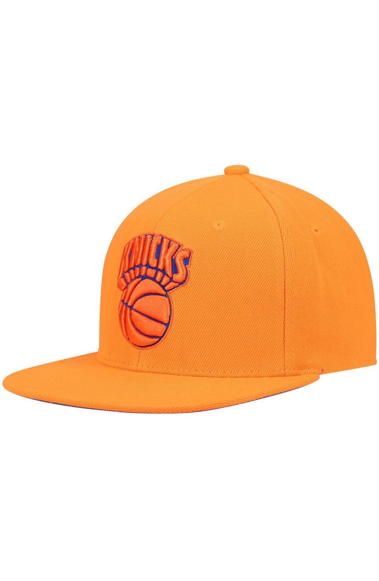 Mitchell & Ness Men's Mitchell & Ness Orange New York Knicks Hardwood Classics Tonal Snapback Hat, Main, color, 