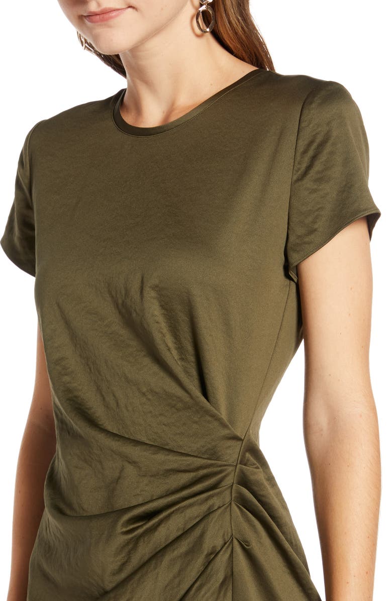 Something Navy Shiney Draped Dress, Alternate, color, 