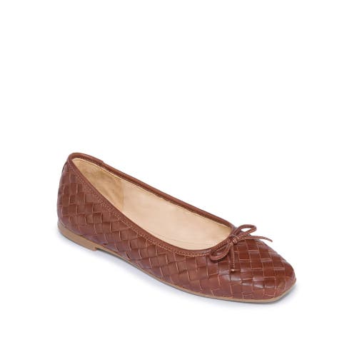 Bernardo Footwear Gwynn Woven Ballet Flat In Mahogany