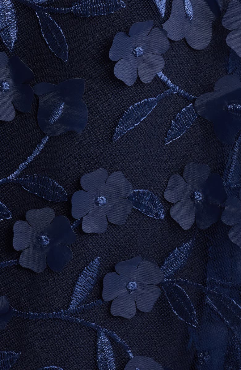 Julia Jordan Floral Overlay Jacket & Belted Jumpsuit, Alternate, color, Navy