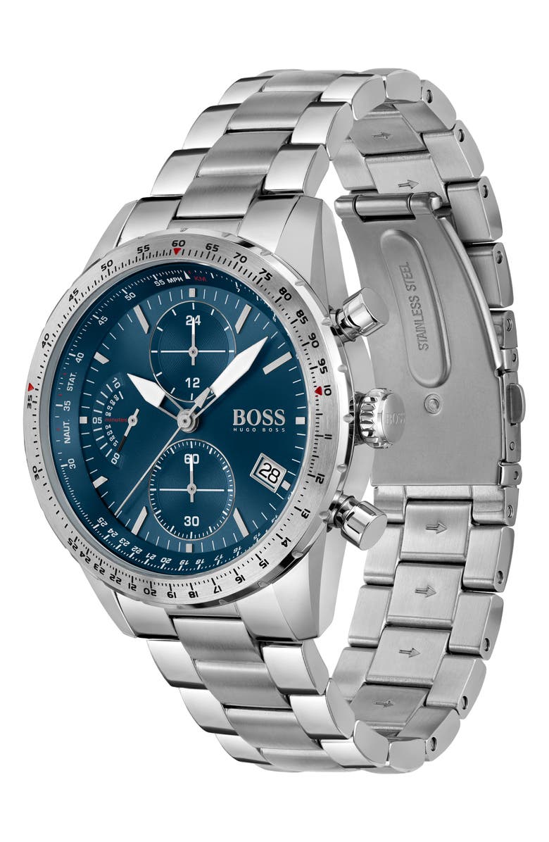 BOSS Pilot Edition Chronograph Bracelet Watch, 44mm, Alternate, color, 