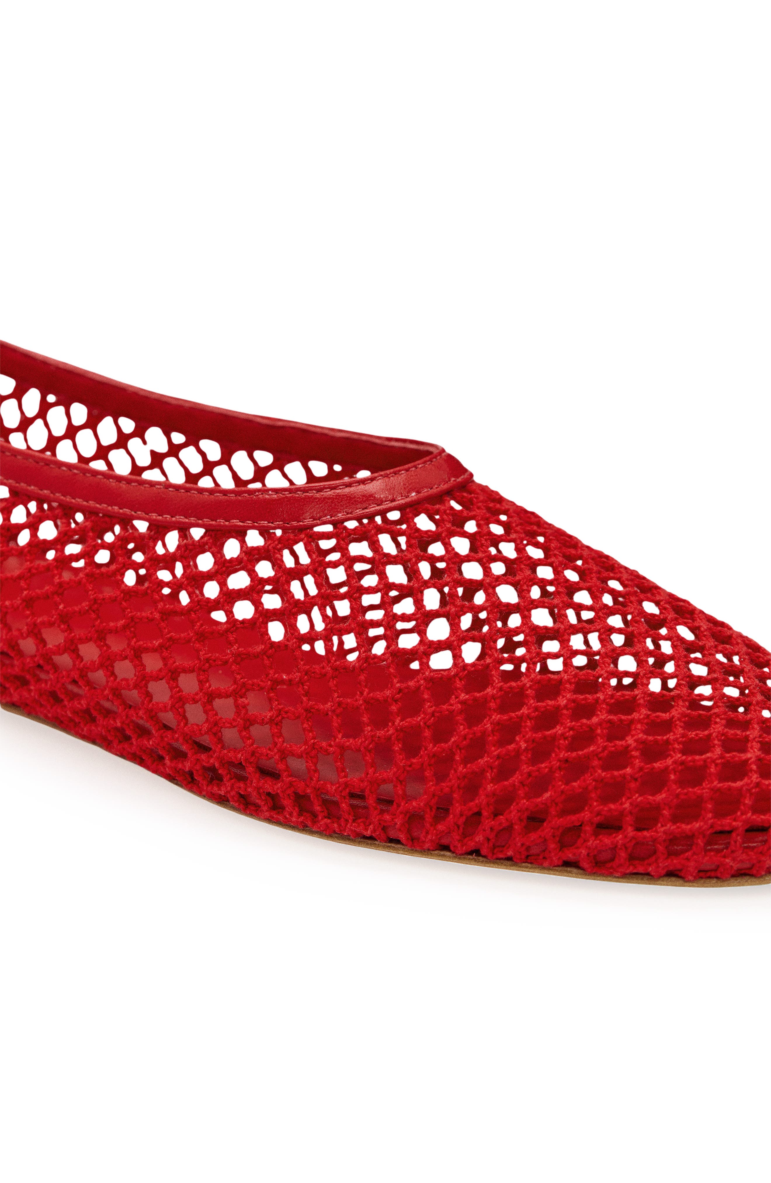Reformation Britt Mesh Ballet Flat, Alternate, color, Lipstick Crochet