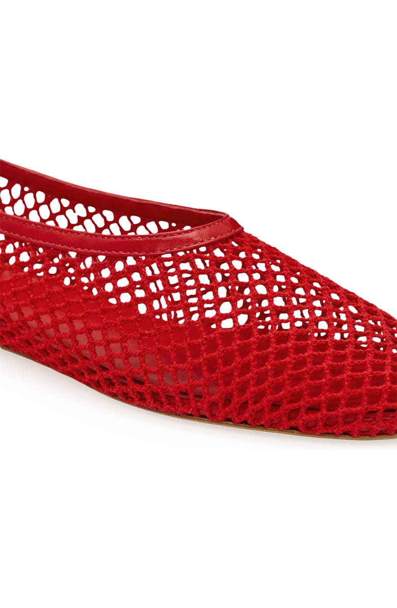 Reformation Britt Mesh Ballet Flat, Alternate, color, Lipstick Crochet