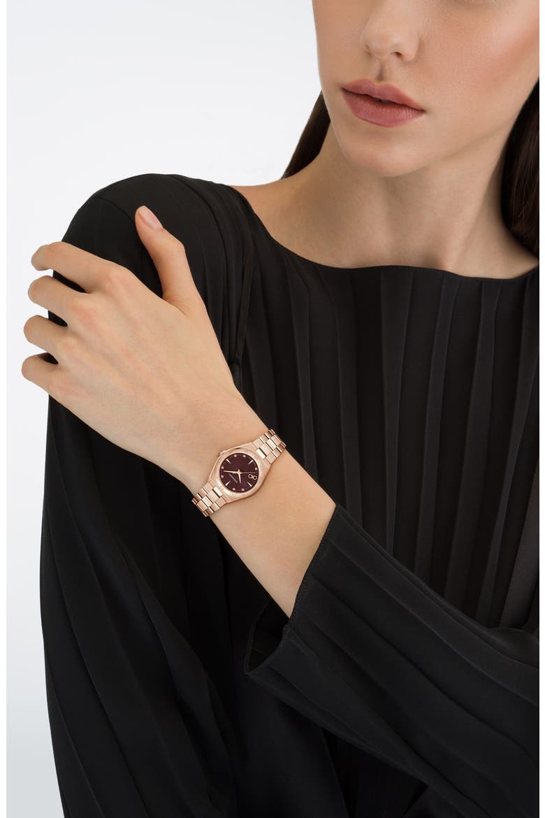 Vega Upper East 2 Diamond Bracelet Watch, 28mm, Alternate, color, IP ROSE GOLD