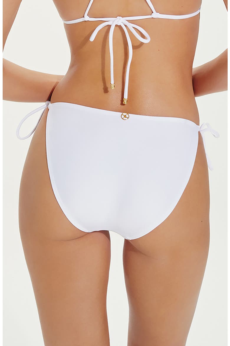 Solid Tie Side Full Bikini Bottoms, Alternate, color, WHITE