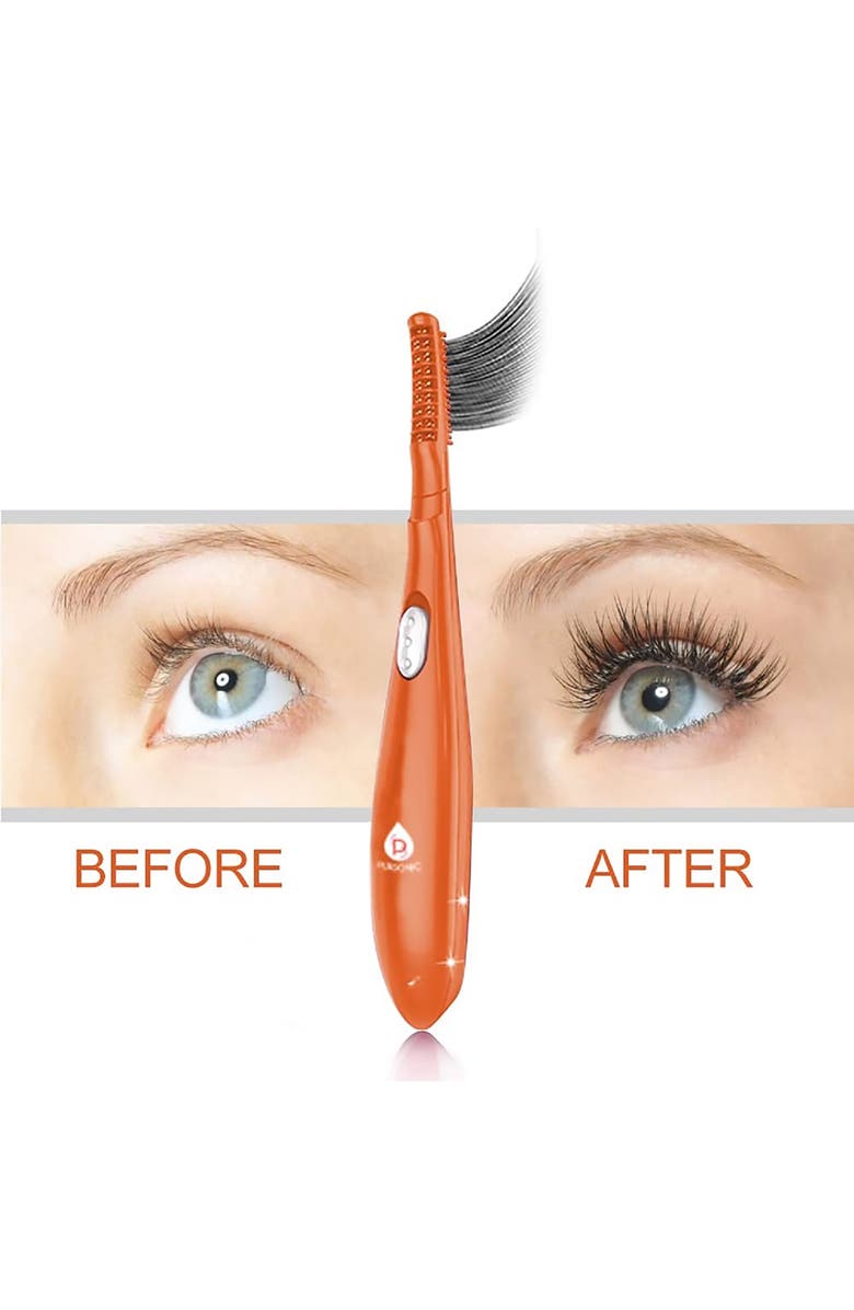 PURSONIC Heated Eyelash Curler With Comb, Alternate, color, Orange