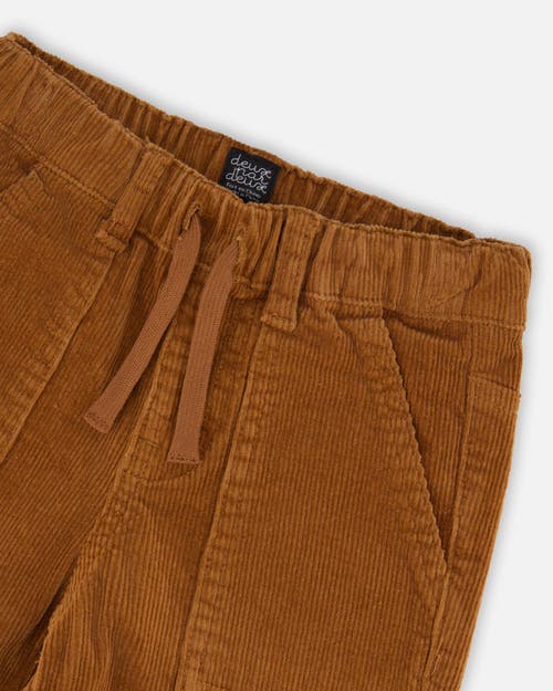 Deux Par Deux Stretch Corduroy Jogger Pants In Brown