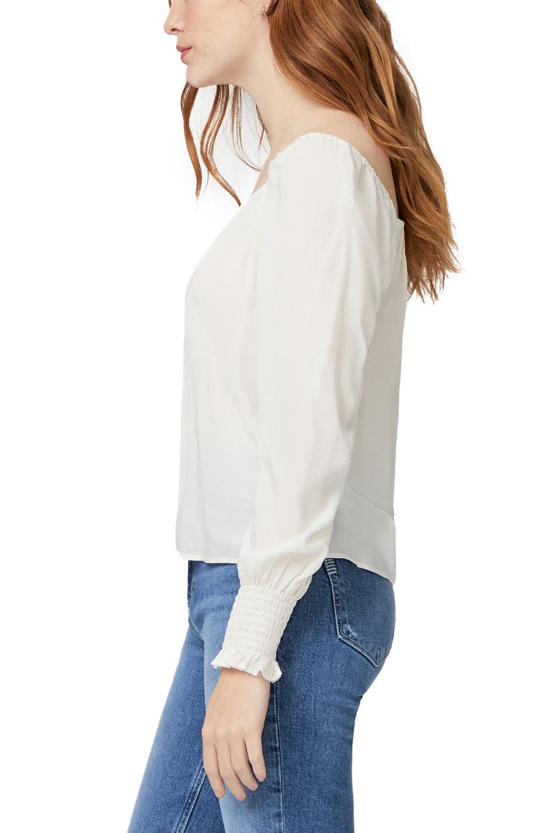 PAIGE Nerina Square Neck Smocked Long Sleeve Blouse, Alternate, color, 