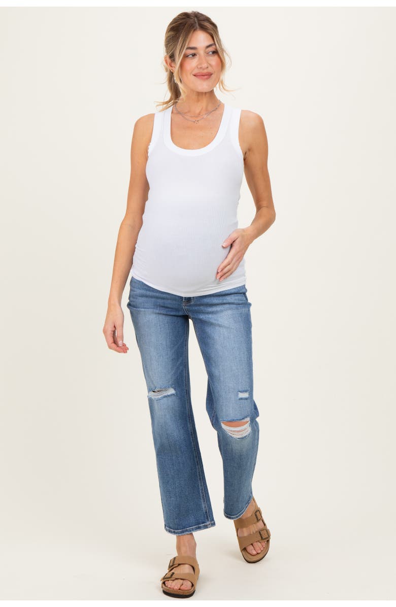 PinkBlush Ribbed Scoop Neck Tank Top, Alternate, color, White