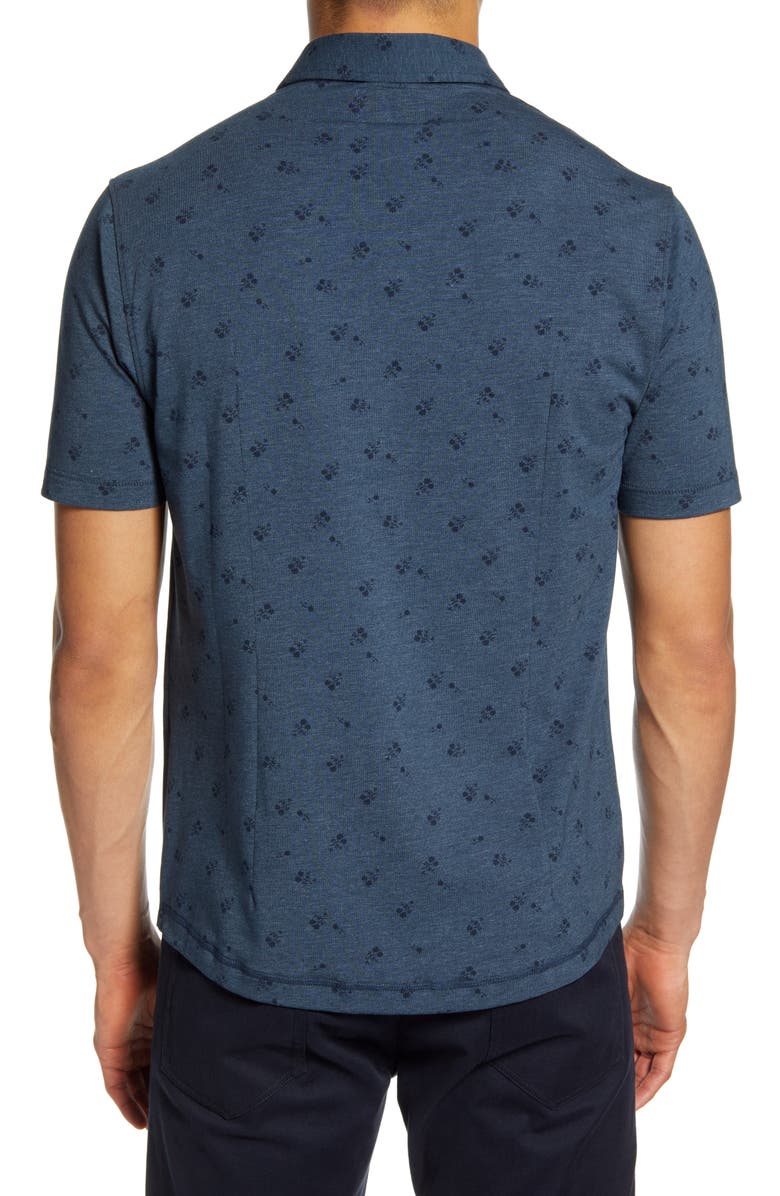 Linksoul Anza Floral Print Short Sleeve Knit Button-Down Shirt, Alternate, color,