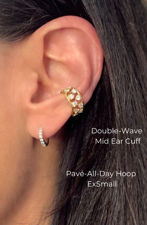 Seed2stone Double-wave Mid Ear Cuff In Gold