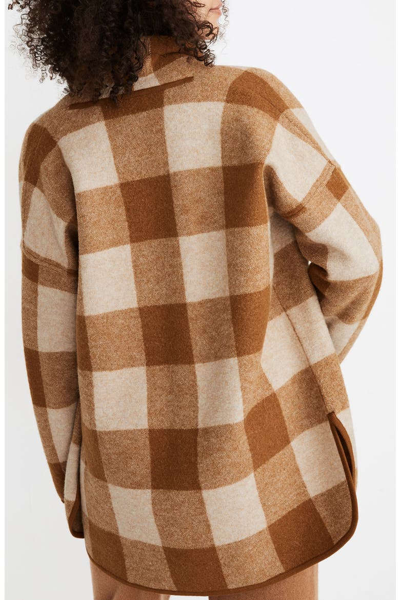Buffalo Check Sweater Coat, Alternate, color, HEATHER PARCHMENT