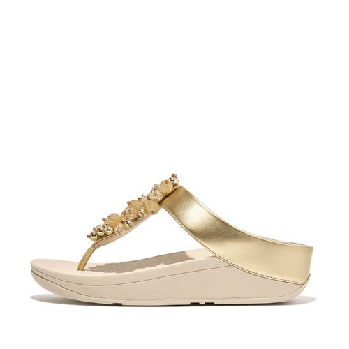 Fitflop Fino Bauble-bead Toe-post Sandals In Silver