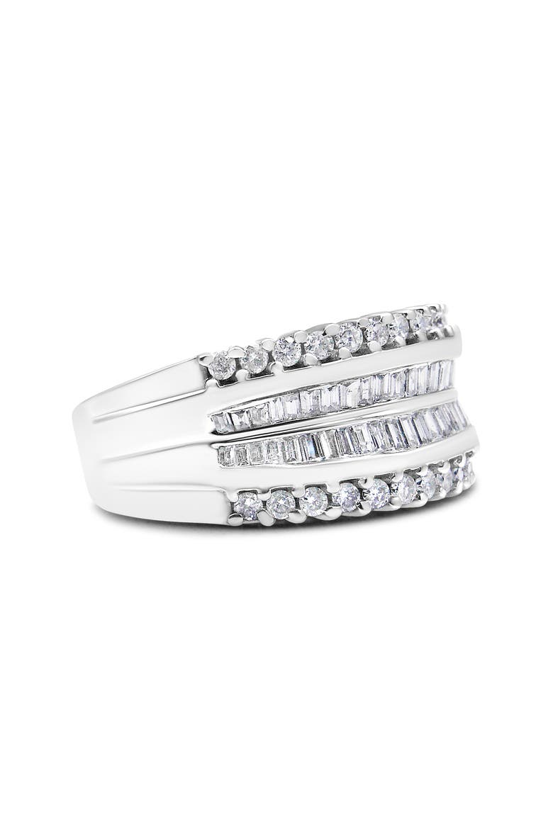 14K White Gold 1.00 Cttw Diamond Modern Band Ring, Alternate, color, White