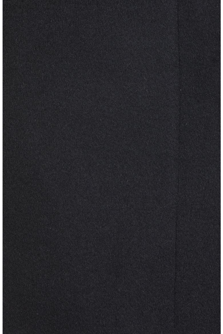 Wool and Faux Leather Coat, Alternate, color, BLACK