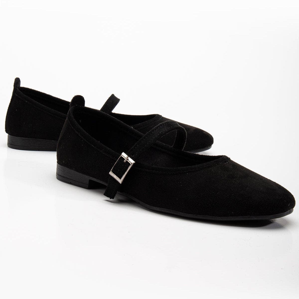 Prologue Shoes Emilie Mary Jane Flat, Alternate, color, Black Suede