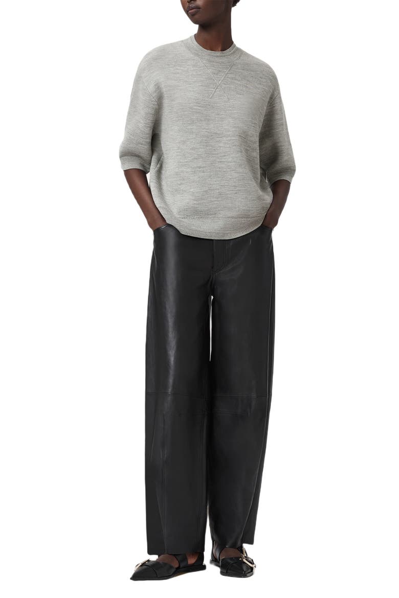 Nika Elbow Sleeve Wool Sweatshirt, Alternate, color, GREY MARL