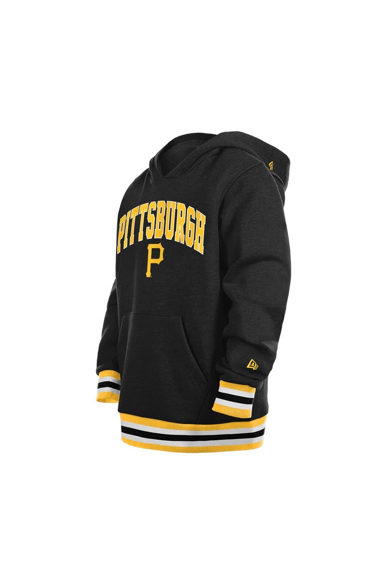 Youth New Era Black Pittsburgh Pirates Knit Trim Pullover Hoodie, Alternate, color, Black