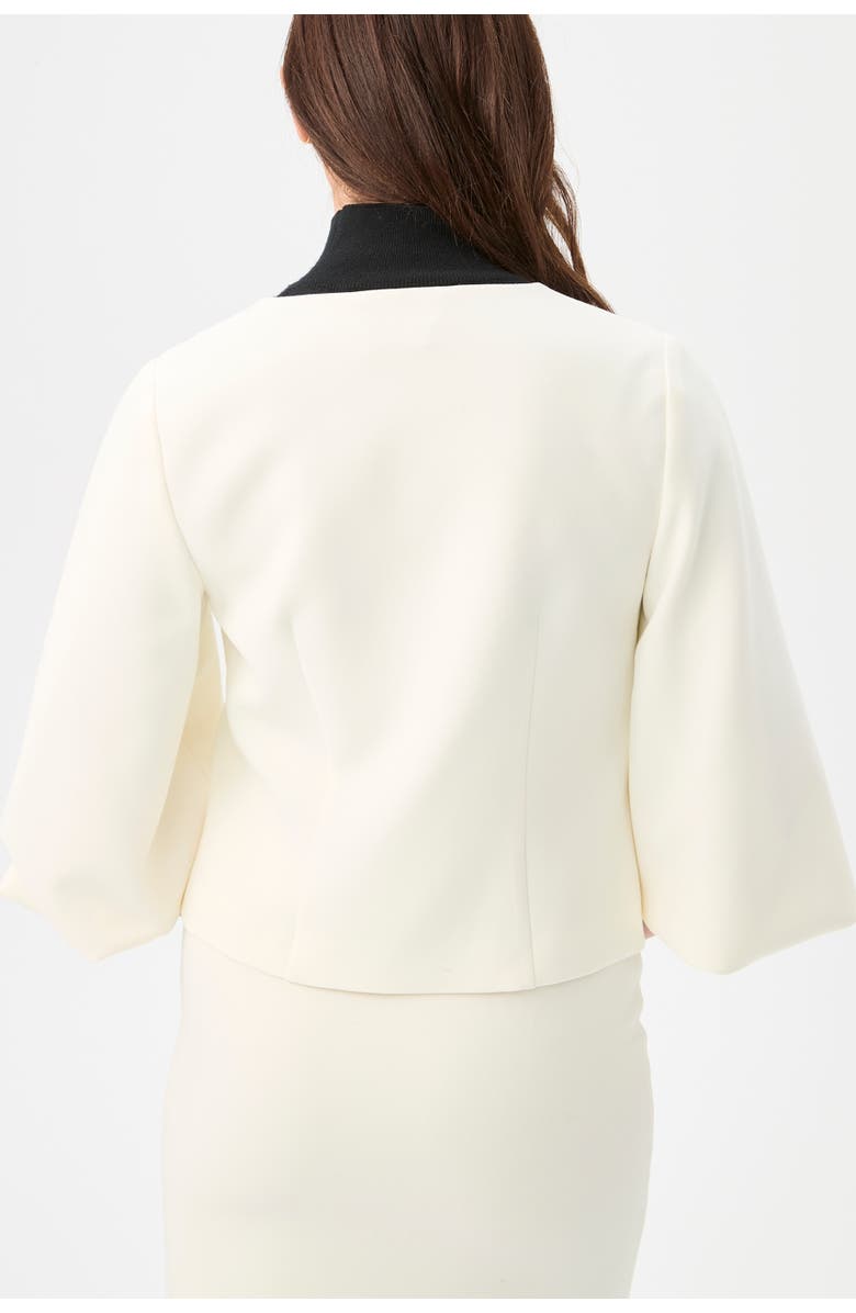 Trina Turk Basal Cropped Jacket with Embellished Buttons, Alternate, color, Winter White