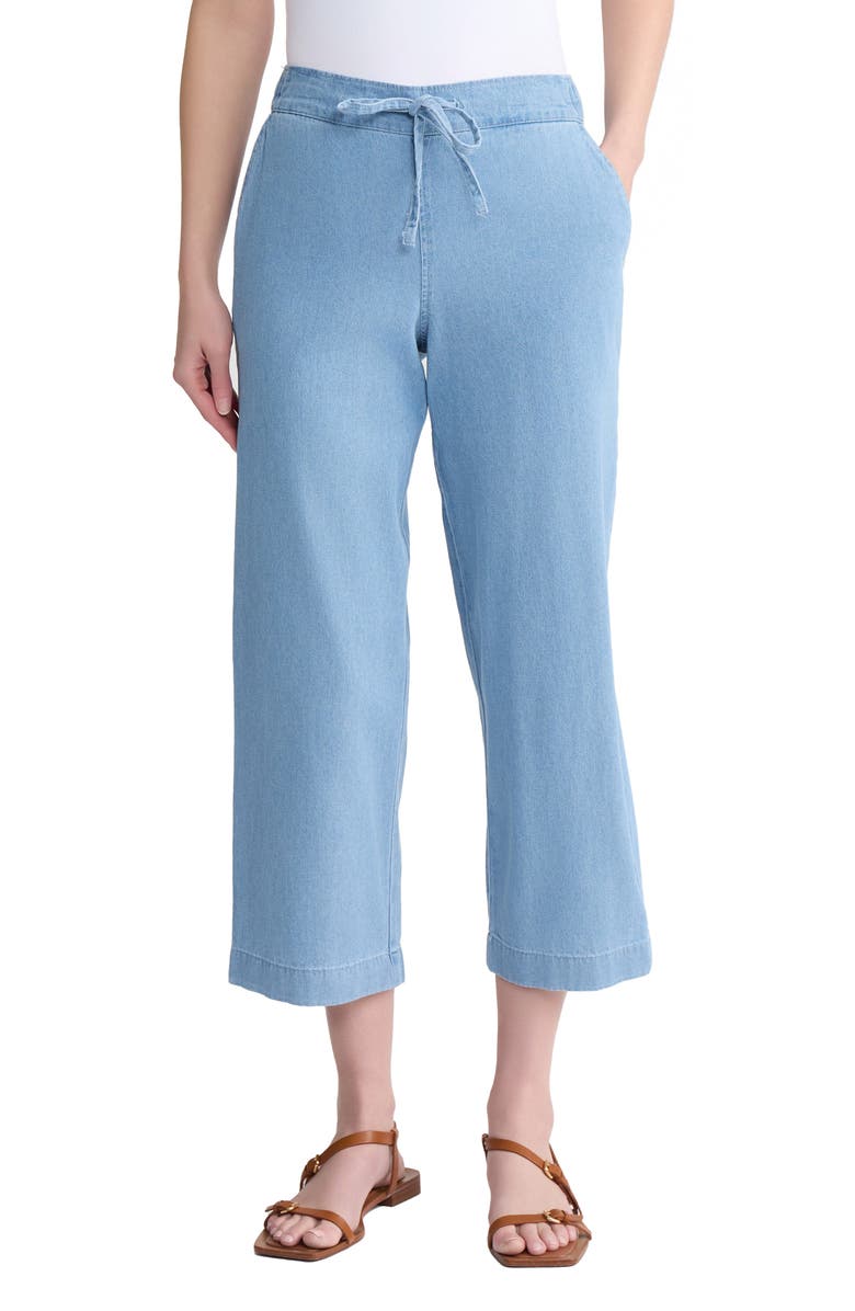 Jones New York Crop Straight Leg Pants, Main, color, Pisces Wash