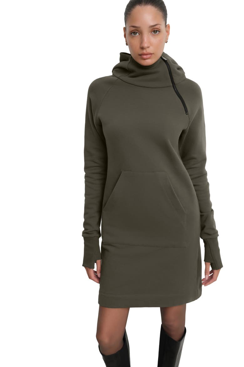 Tompkins Hoodie Dress, Alternate, color, OLIVE