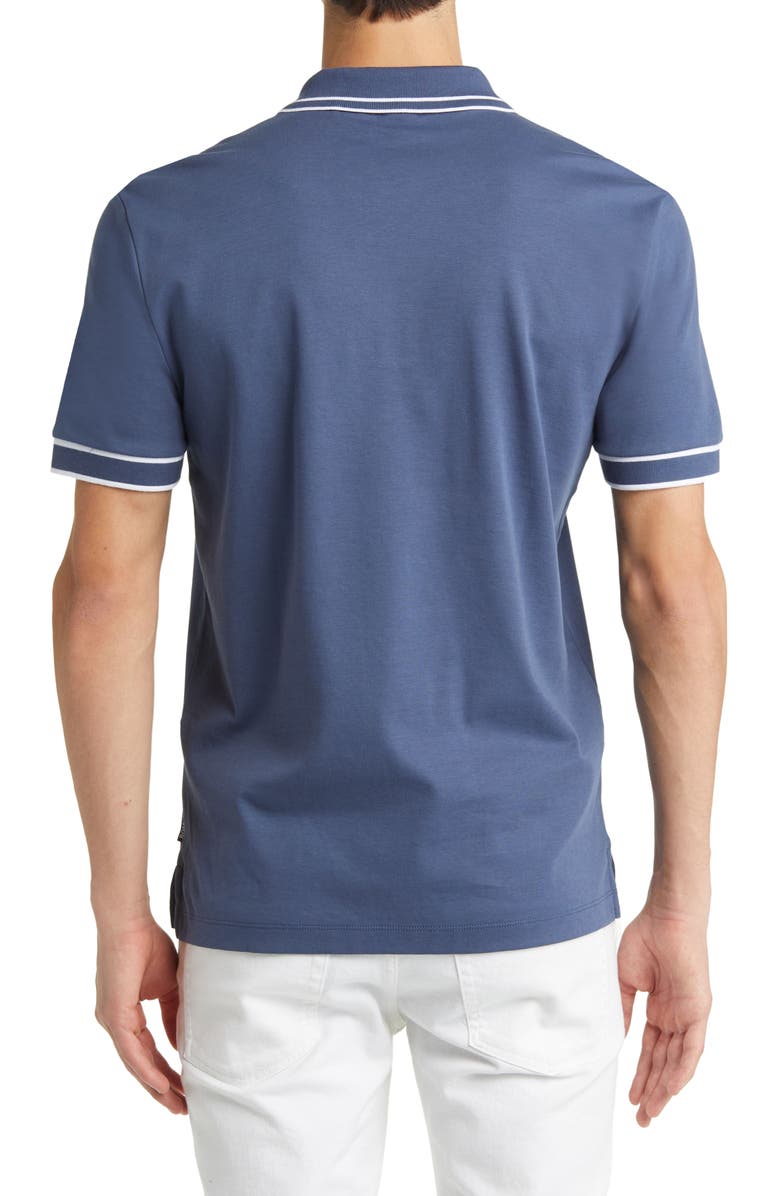 BOSS Parlay Tipped Cotton Polo, Alternate, color, Open Blue