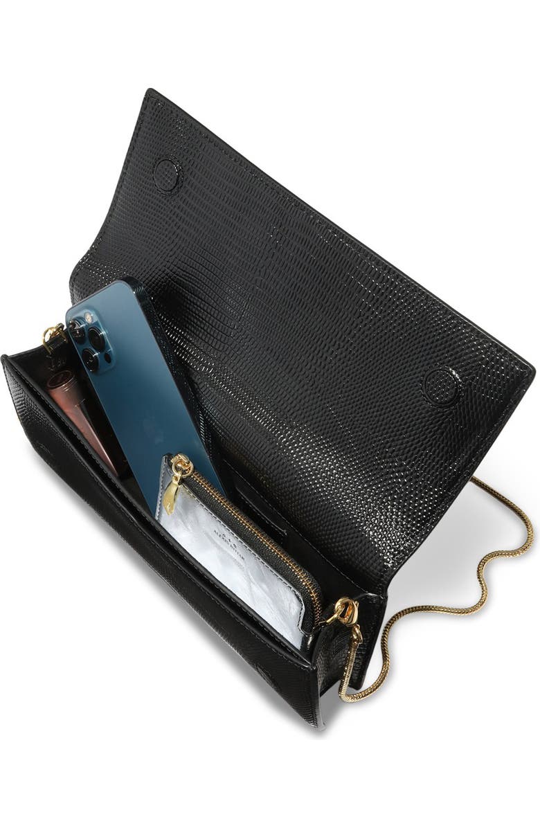 Alexis Bittar Twisted Side Handle Leather Clutch, Alternate, color, Black