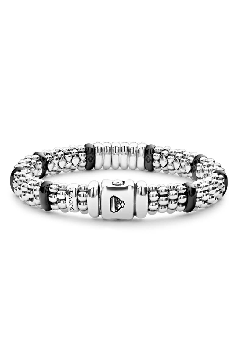 LAGOS Black Caviar Diamond 6-Link Bracelet, Alternate, color, 