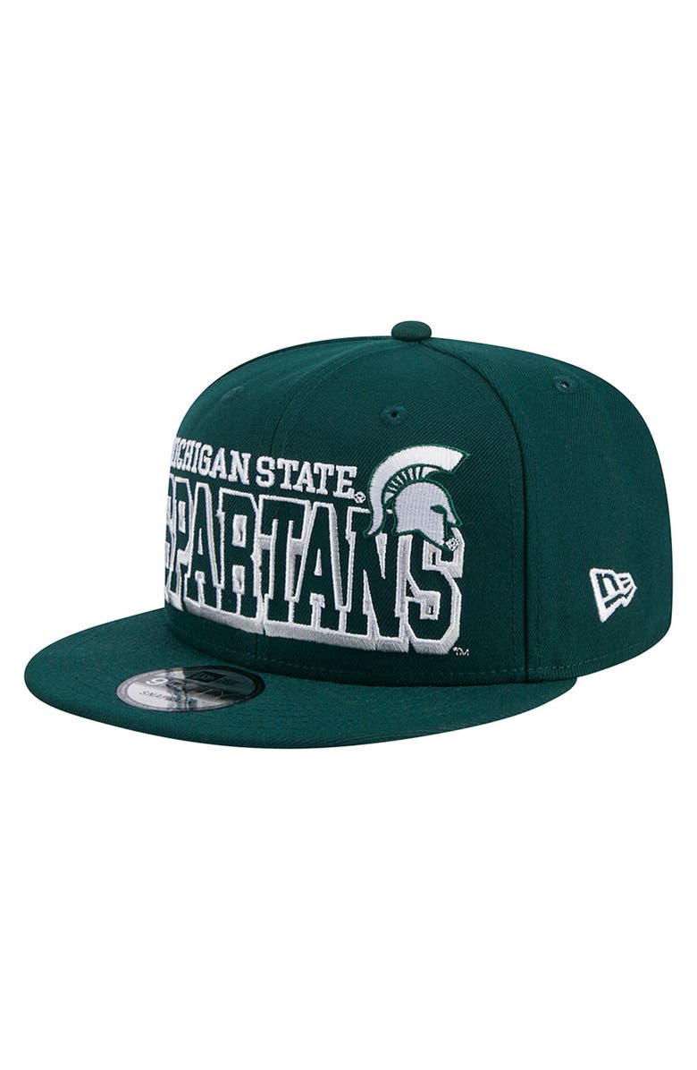 New Era Men's New Era Green Michigan State Spartans Game Day 9FIFTY Snapback Hat, Main, color, 
