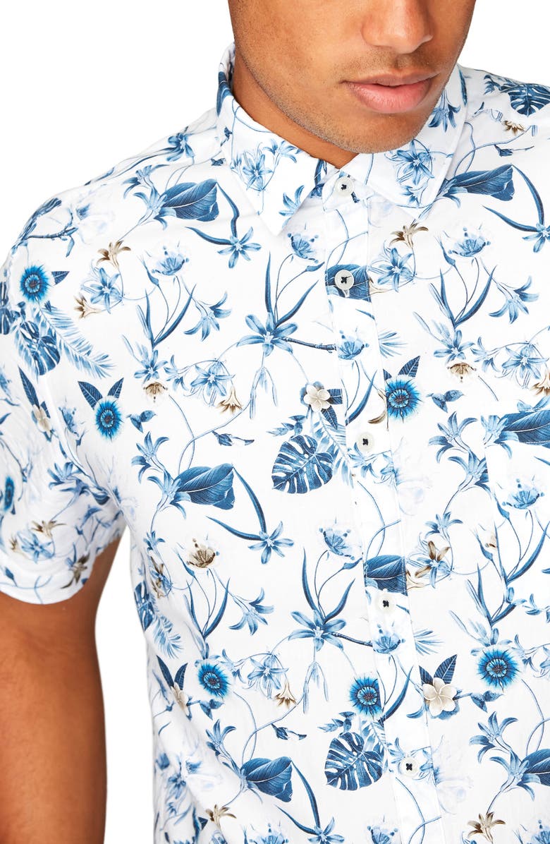 Good Man Brand On Point Slim Fit Short Sleeve Button-Up Shirt, Alternate, color, 