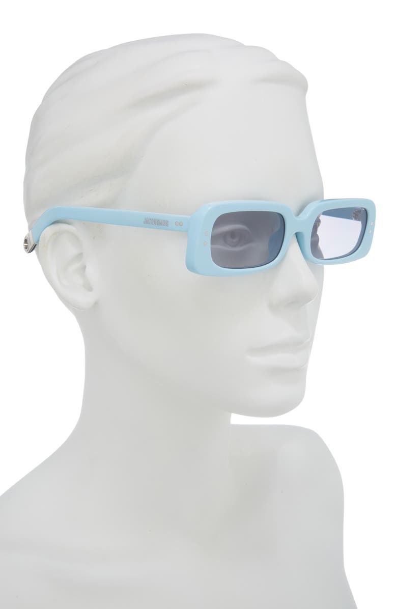 Jacquemus Azzuro 55mm Rectangular Sunglasses, Alternate, color, Blue