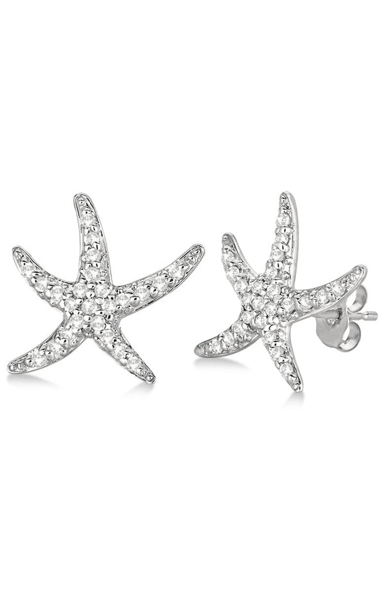 ALLUREZ Diamond Starfish Earrings 14k, Main, color, Diamonds