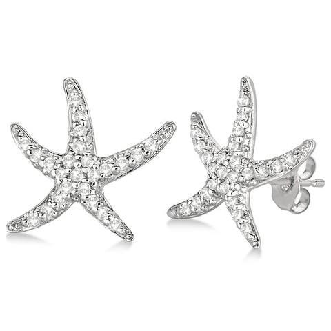 Diamond Starfish Earrings 14k