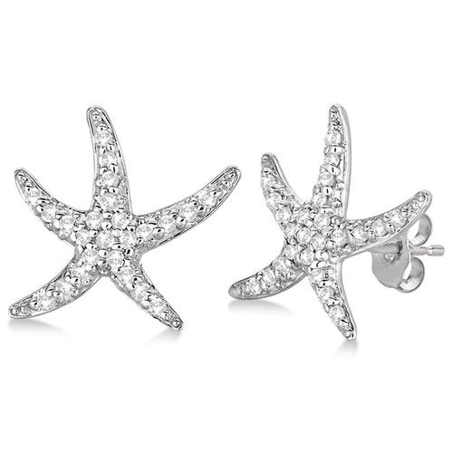 ALLUREZ Diamond Starfish Earrings 14k in Diamonds at Nordstrom