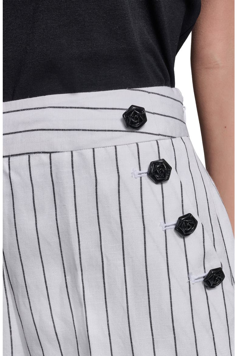 Stripe Linen Blend Sailor Pants, Alternate, color, SOFT WHITE/ BLACK