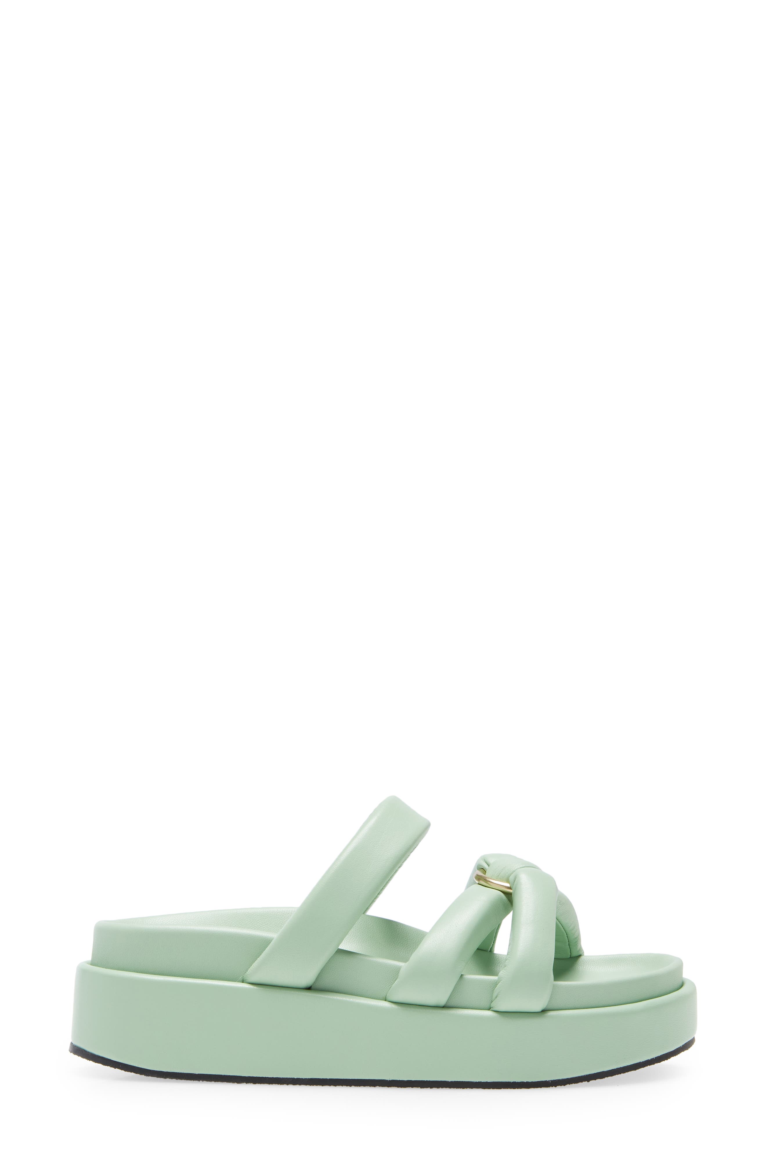 Dries Van Noten Puffy Strap Flatform Leather Sandal, Alternate, color, 