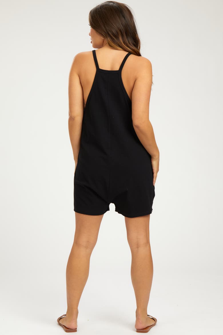 Basic V-Neck Romper, Alternate, color, Black