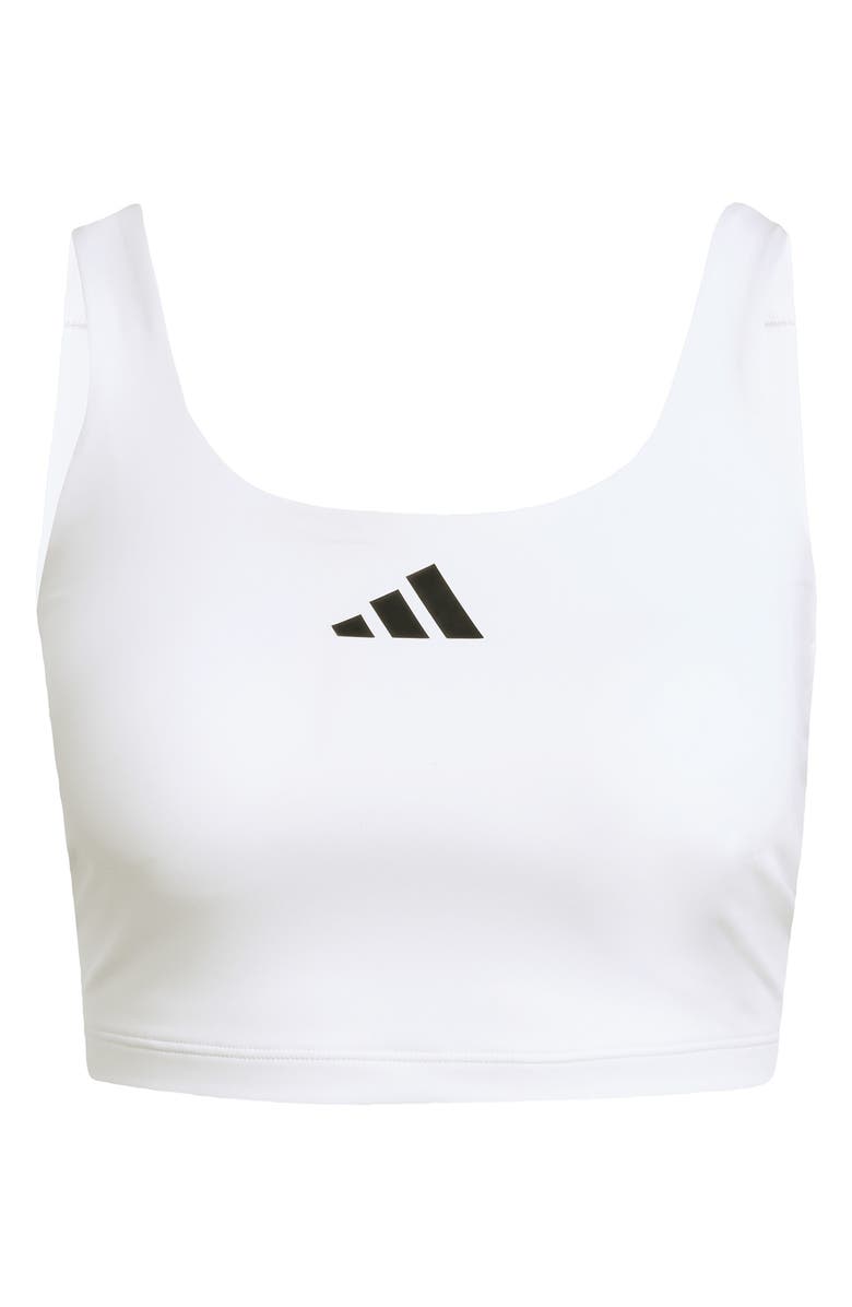 adidas Optime Climacool Longline Sports Bra, Alternate, color, White