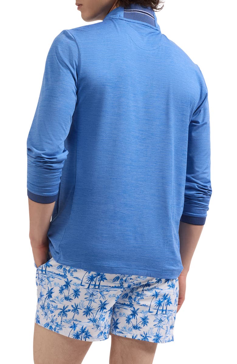 Bugatchi Quarter Zip Performance Pullover, Alternate, color, Classic Blue