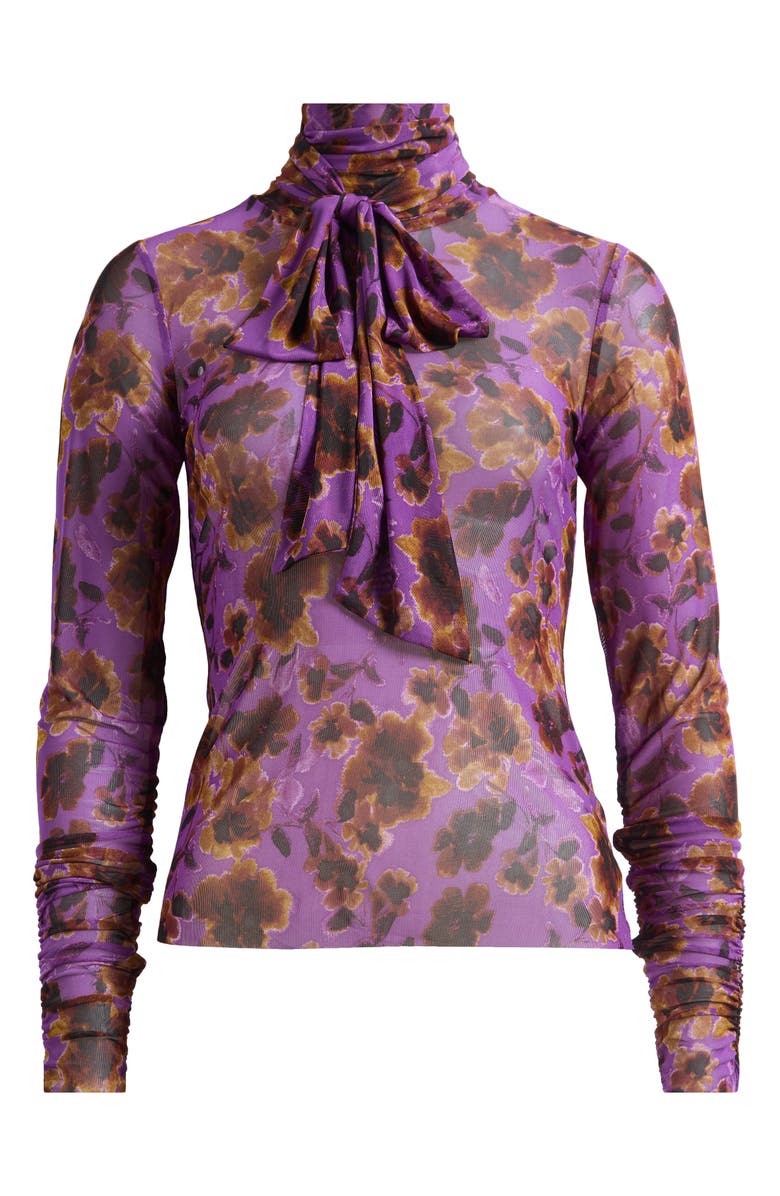 AFRM Julien Tie Neck Top, Alternate, color, Violet Haze Floral