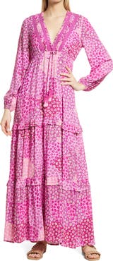 BTFL-life Floral Print Tiered Maxi Dress