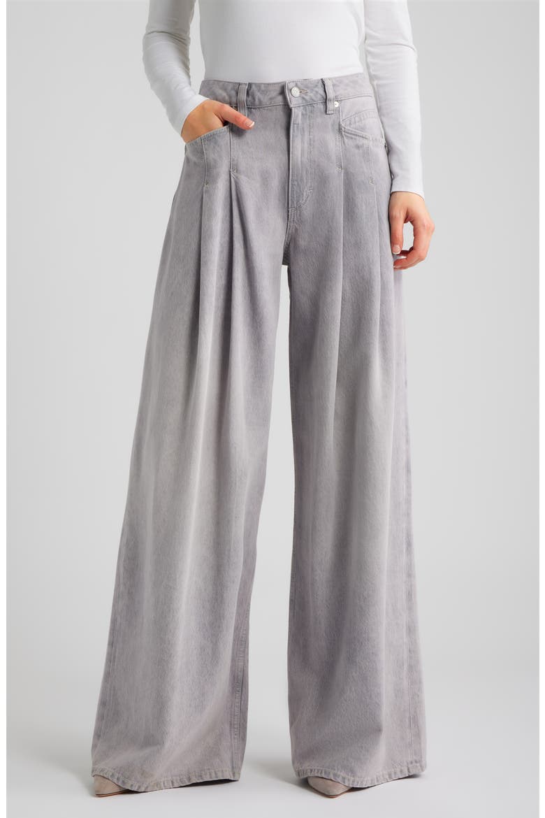 Slouchy Wide Leg Jeans, Main, color, LIGHT/ PASTEL GREY
