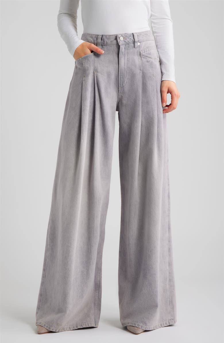 BOSS Orange Slouchy Wide Leg Jeans, Main, color, Light/ Pastel Grey