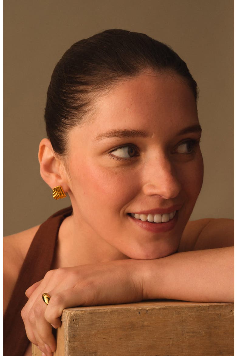 Era Oversized Stud Earrings, Alternate, color, Gold