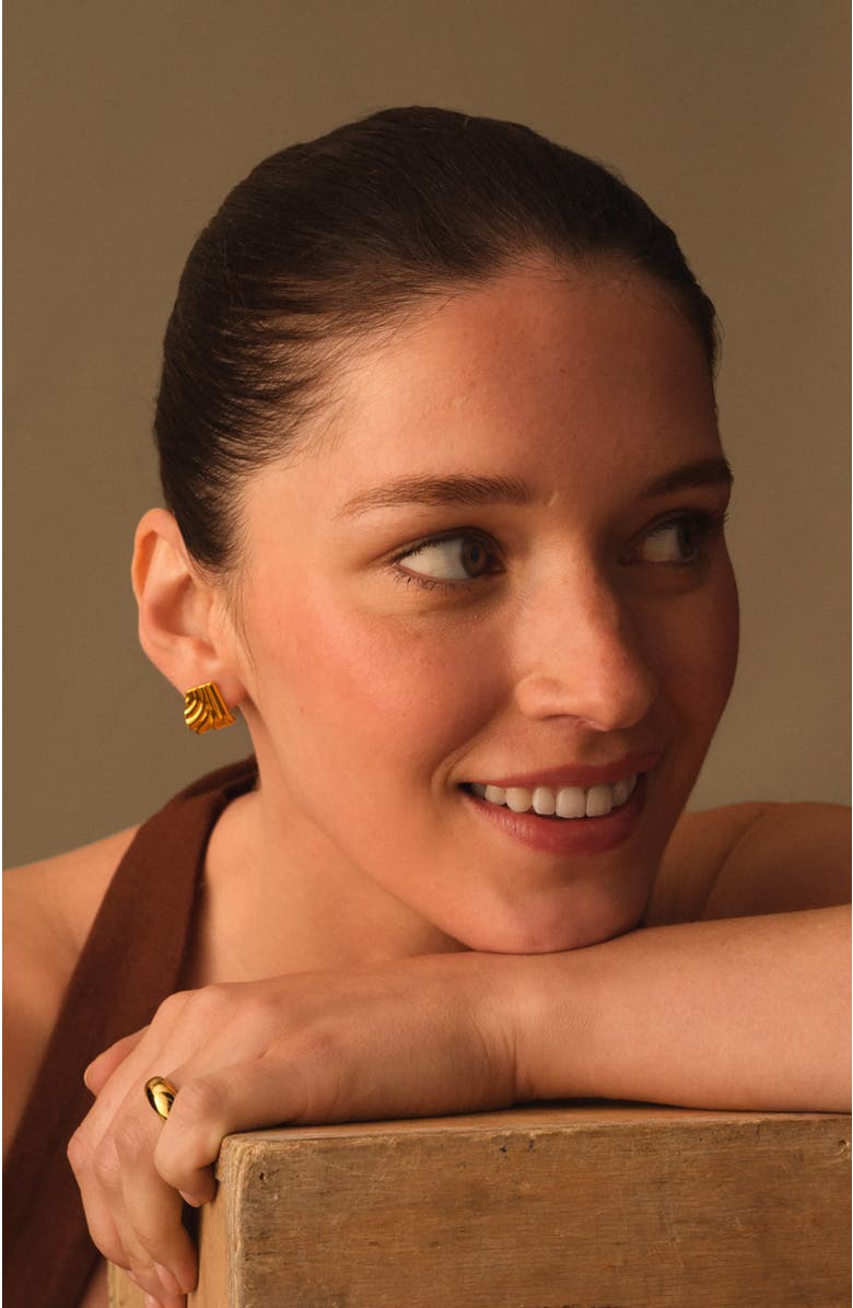 Katie Loxton Era Oversized Stud Earrings, Alternate, color, Gold Coated