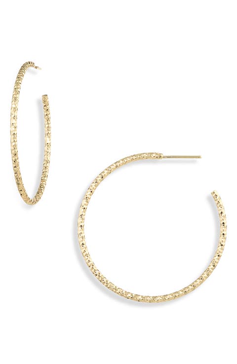 Diamond Cut Hoop Earrings